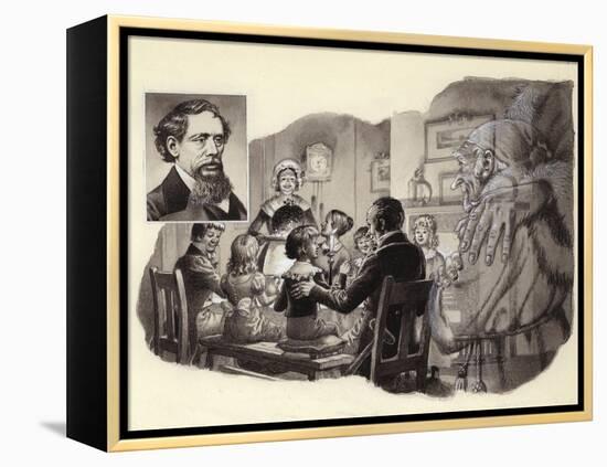 A Christmas Carol by Charles Dickens-Pat Nicolle-Framed Premier Image Canvas