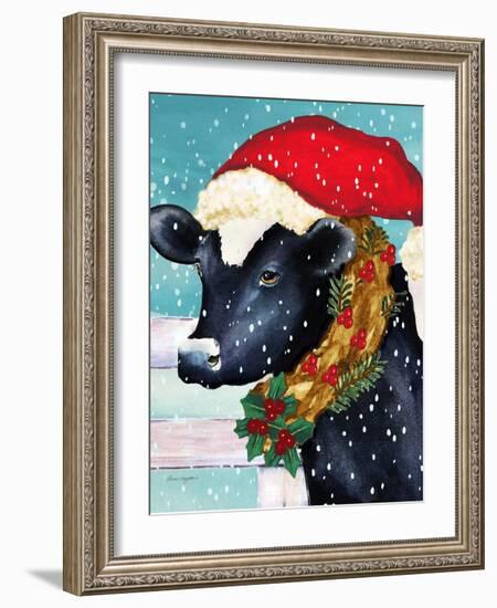 A Christmas Cow-Laurie Korsgaden-Framed Giclee Print