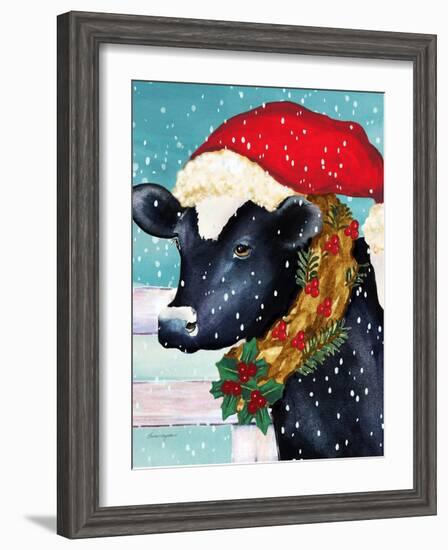 A Christmas Cow-Laurie Korsgaden-Framed Giclee Print