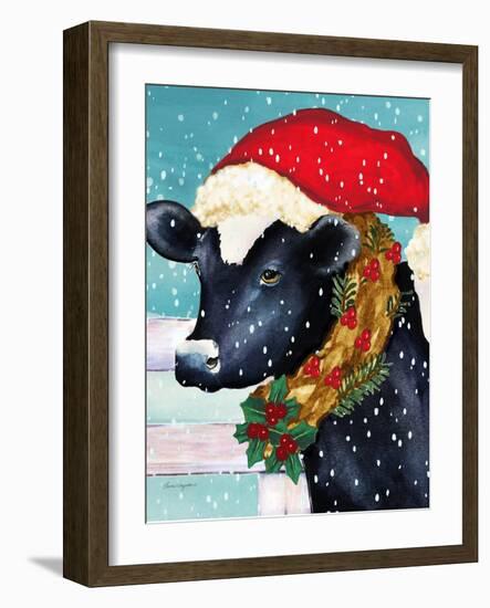 A Christmas Cow-Laurie Korsgaden-Framed Giclee Print