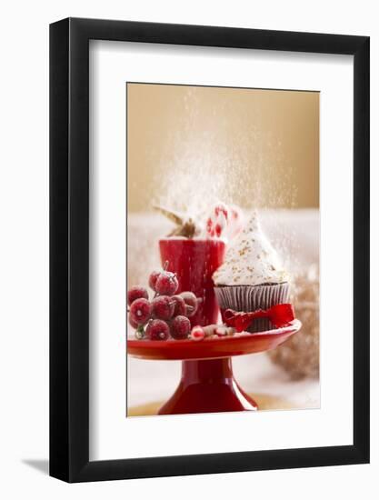 A Christmas Cupcakes in an Icing Sugar Snowstorm-Rogério Voltan-Framed Photographic Print