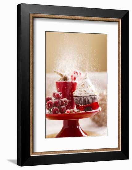 A Christmas Cupcakes in an Icing Sugar Snowstorm-Rogério Voltan-Framed Photographic Print