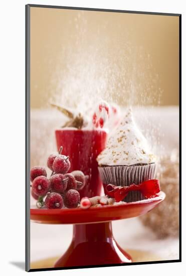 A Christmas Cupcakes in an Icing Sugar Snowstorm-Rogério Voltan-Mounted Photographic Print