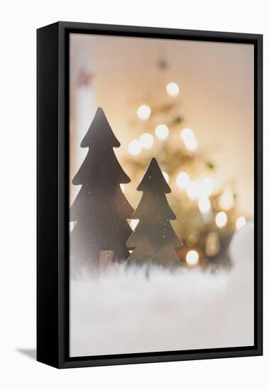 A Christmas Decoration with Christmas Tree in Warm Atmosphere-Petra Daisenberger-Framed Premier Image Canvas