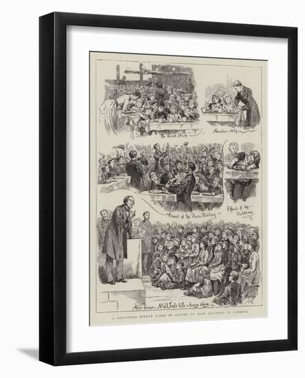 A Christmas Dinner Given by Actors to Poor Children in Lambeth-Harry Hamilton Johnston-Framed Giclee Print