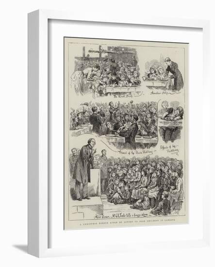 A Christmas Dinner Given by Actors to Poor Children in Lambeth-Harry Hamilton Johnston-Framed Giclee Print