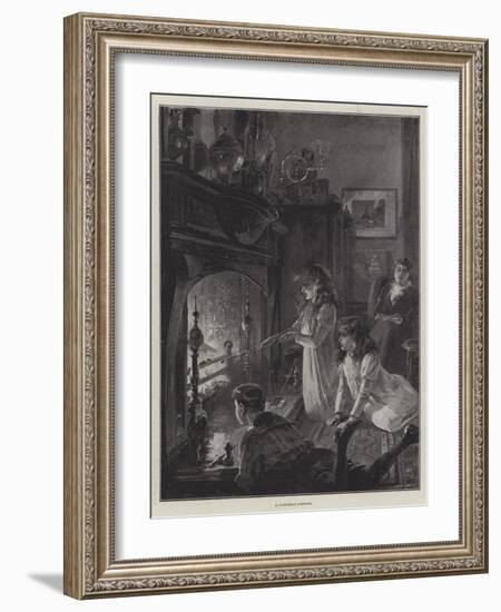 A Christmas Fireside-William Heysham Overend-Framed Giclee Print