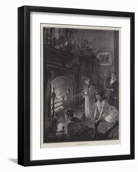 A Christmas Fireside-William Heysham Overend-Framed Giclee Print