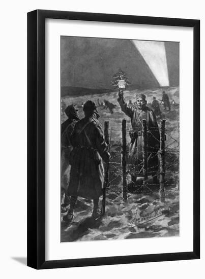 A Christmas Incident in the Trenches in the West, December 1914-Frederic Villiers-Framed Giclee Print
