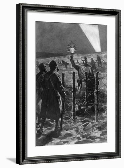 A Christmas Incident in the Trenches in the West, December 1914-Frederic Villiers-Framed Giclee Print