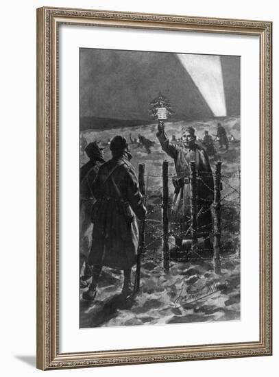 A Christmas Incident in the Trenches in the West, December 1914-Frederic Villiers-Framed Giclee Print