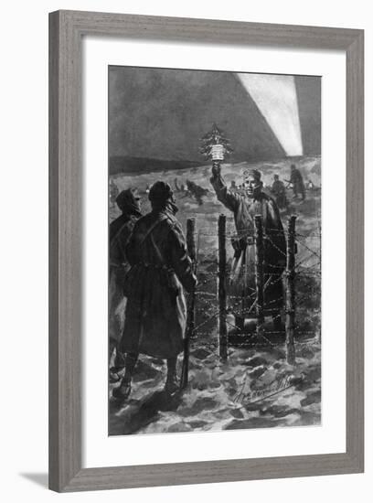 A Christmas Incident in the Trenches in the West, December 1914-Frederic Villiers-Framed Giclee Print