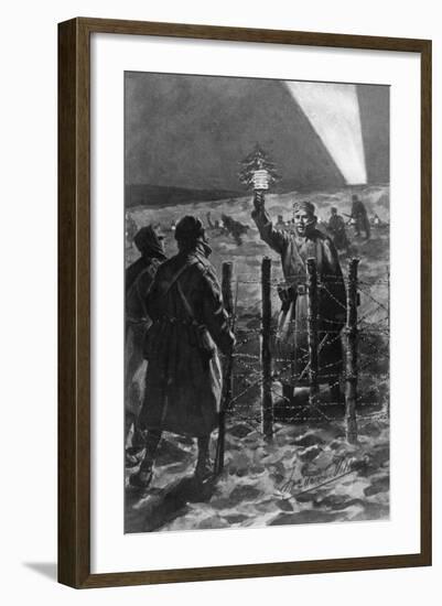 A Christmas Incident in the Trenches in the West, December 1914-Frederic Villiers-Framed Giclee Print