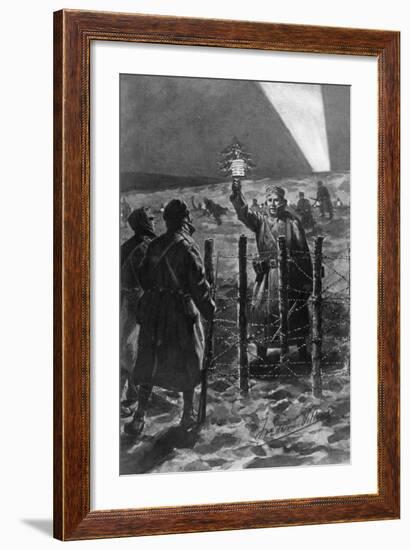 A Christmas Incident in the Trenches in the West, December 1914-Frederic Villiers-Framed Giclee Print