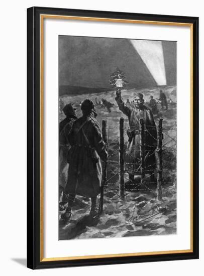 A Christmas Incident in the Trenches in the West, December 1914-Frederic Villiers-Framed Giclee Print