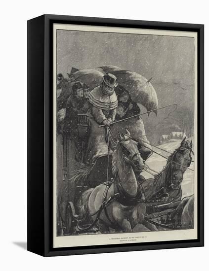 A Christmas Journey as We Used to Do It-Alfred Edward Emslie-Framed Premier Image Canvas