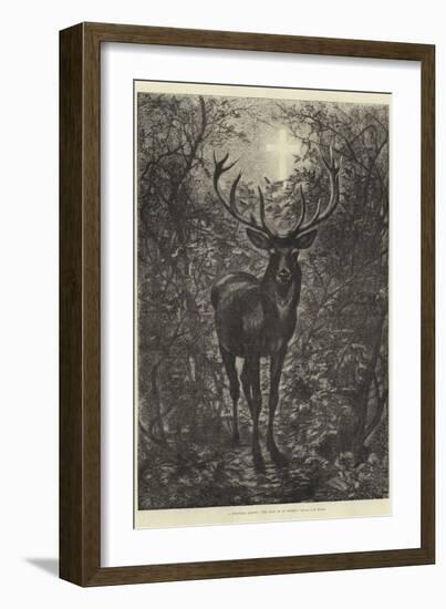 A Christmas Legend, the Stag of St Hubert-null-Framed Giclee Print