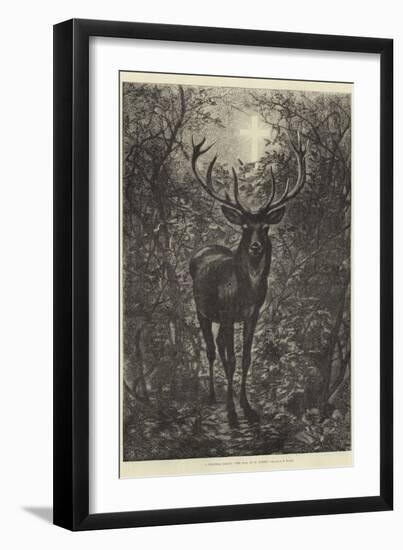 A Christmas Legend, the Stag of St Hubert-null-Framed Giclee Print