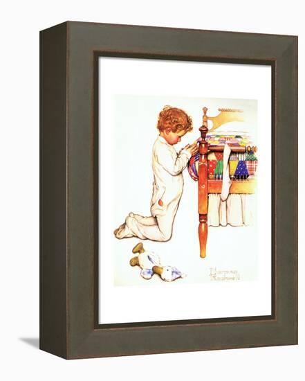 A Christmas Prayer-Norman Rockwell-Framed Premier Image Canvas