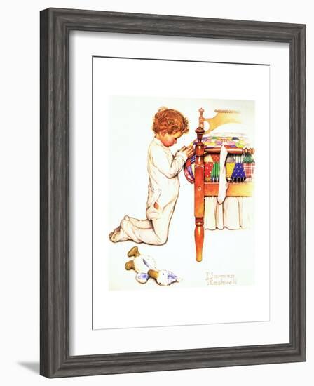 A Christmas Prayer-Norman Rockwell-Framed Giclee Print