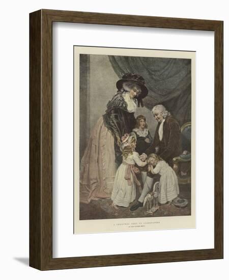 A Christmas Visit to Grandfather-John Raphael Smith-Framed Giclee Print