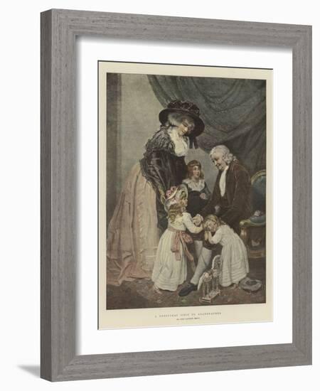 A Christmas Visit to Grandfather-John Raphael Smith-Framed Giclee Print
