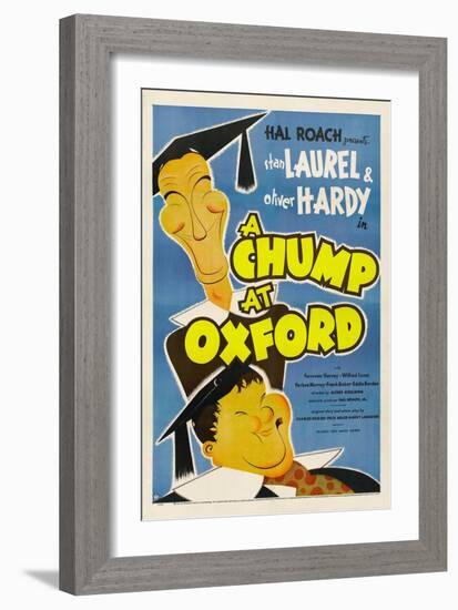 A Chump at Oxford, Stan Laurel, Oliver Hardy, 1940-null-Framed Premium Giclee Print