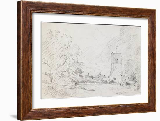 A Church and Cottage, C.1829-John Constable-Framed Giclee Print