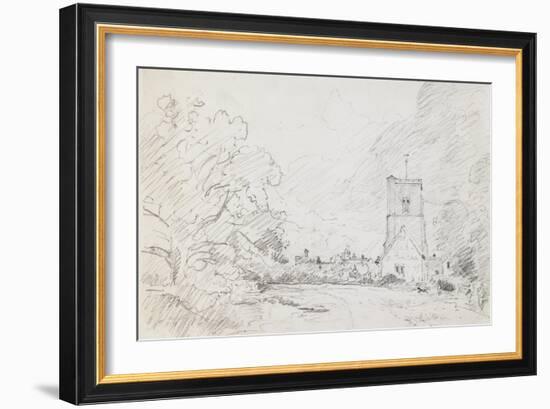 A Church and Cottage, C.1829-John Constable-Framed Giclee Print