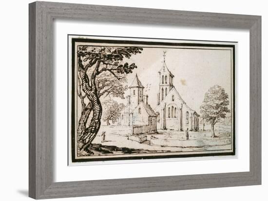 A Church in Lorraine and a Neighbouring Building-Jacques Callot-Framed Giclee Print