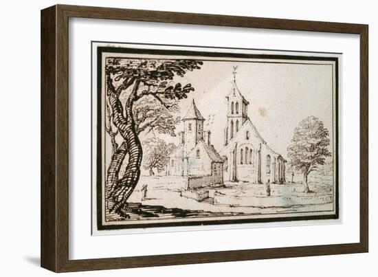 A Church in Lorraine and a Neighbouring Building-Jacques Callot-Framed Giclee Print