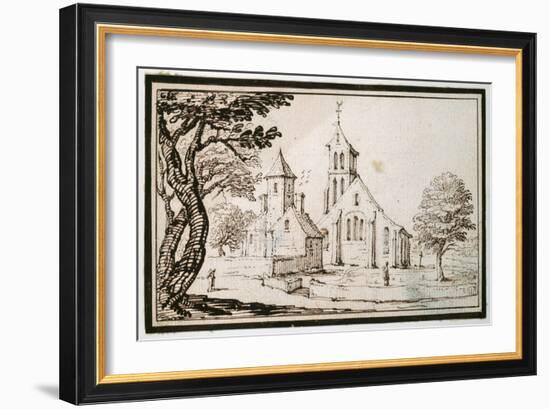 A Church in Lorraine and a Neighbouring Building-Jacques Callot-Framed Giclee Print