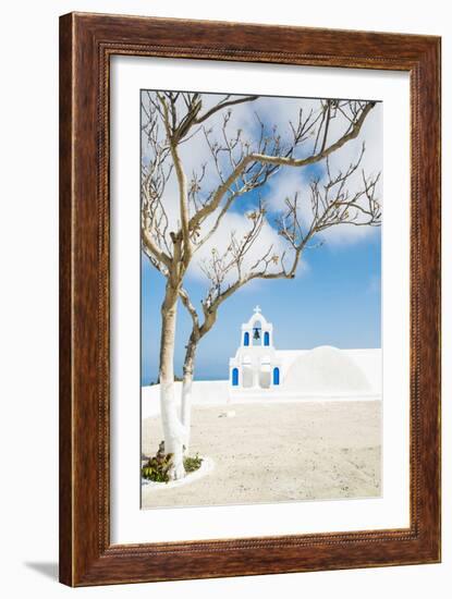A Church in Oia, Santorini, Greece-Nadia Isakova-Framed Photographic Print
