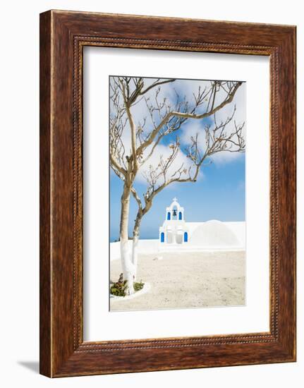 A Church in Oia, Santorini, Greece-Nadia Isakova-Framed Photographic Print