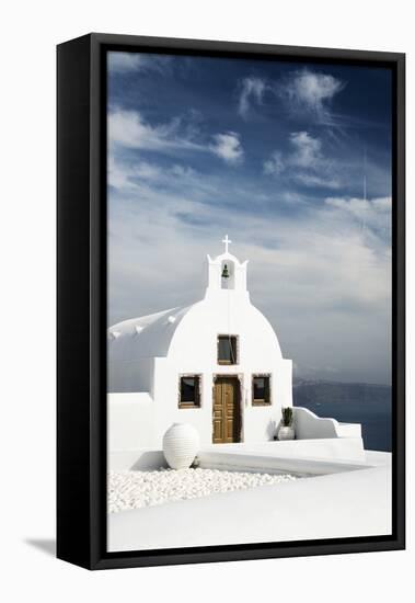 A Church in Oia, Santorini (Thira), Greece-Nadia Isakova-Framed Premier Image Canvas