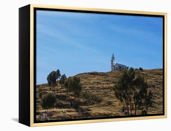 A Church Near Lake Titicaca-Alex Saberi-Framed Premier Image Canvas