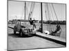 A Citroën 2CV on the Quay at a Harbour, C1957-null-Mounted Photographic Print