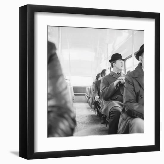 A City Gent On The Top Deck Of A Bus-Henry Grant-Framed Giclee Print