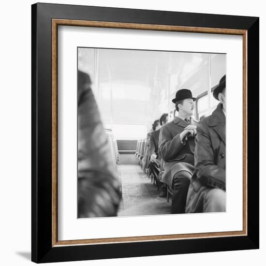 A City Gent On The Top Deck Of A Bus-Henry Grant-Framed Giclee Print