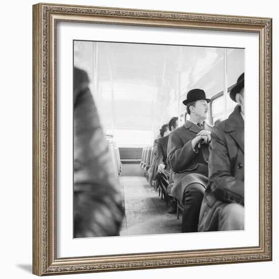 A City Gent On The Top Deck Of A Bus-Henry Grant-Framed Giclee Print