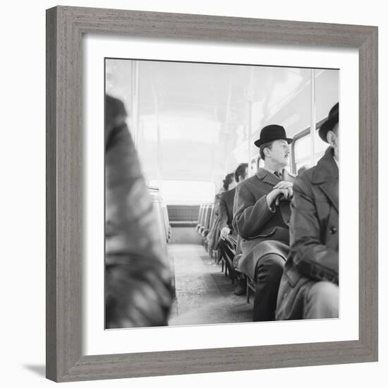 A City Gent On The Top Deck Of A Bus-Henry Grant-Framed Giclee Print