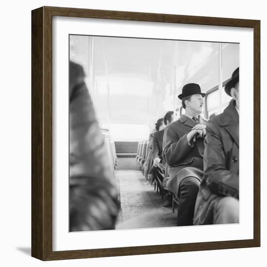 A City Gent On The Top Deck Of A Bus-Henry Grant-Framed Giclee Print