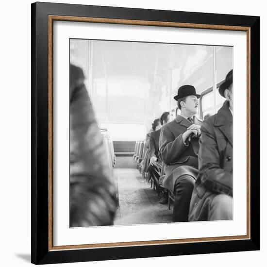 A City Gent On The Top Deck Of A Bus-Henry Grant-Framed Giclee Print