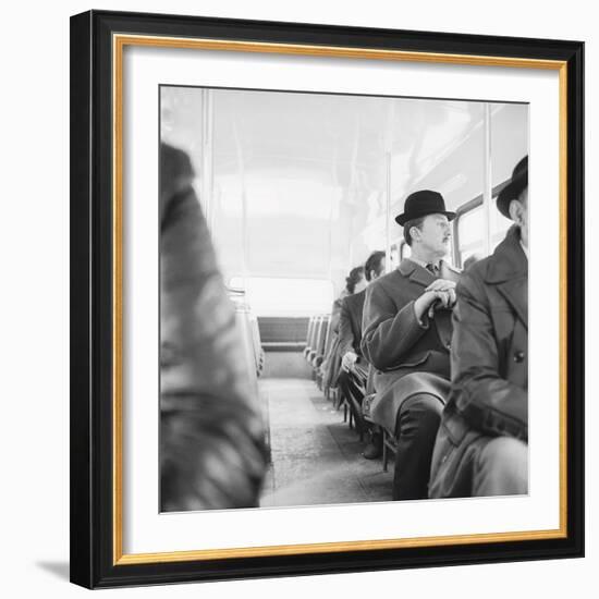 A City Gent On The Top Deck Of A Bus-Henry Grant-Framed Giclee Print