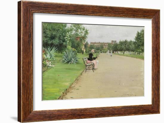 A City Park, C.1887-William Merritt Chase-Framed Giclee Print