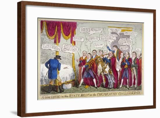A Civic Louse in the State Bed!!!, or the Corporation Conglomorated!!, 1824-Isaac Robert Cruikshank-Framed Giclee Print