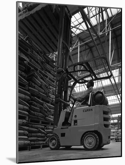 A Clark Forklift Truck, Spillers Animal Foods, Gainsborough, Lincolnshire, 1962-Michael Walters-Mounted Photographic Print