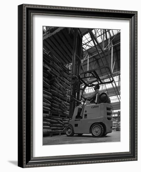 A Clark Forklift Truck, Spillers Animal Foods, Gainsborough, Lincolnshire, 1962-Michael Walters-Framed Photographic Print