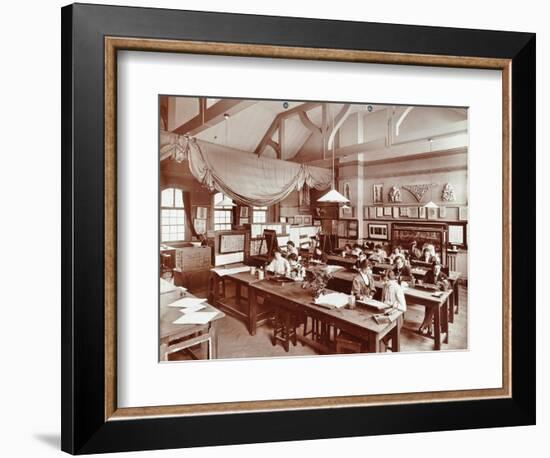 A Class at the Camberwell School of Arts and Crafts, Southwark, London, 1907-null-Framed Photographic Print