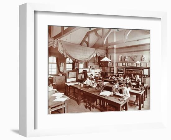 A Class at the Camberwell School of Arts and Crafts, Southwark, London, 1907-null-Framed Photographic Print